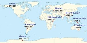 seven summits map