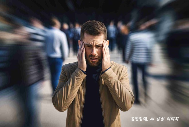 길 위에 멈춰서서 혼란스러워하는 남자