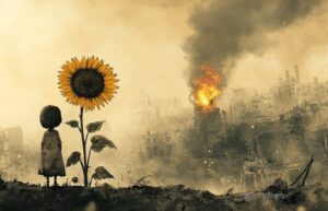 디스토피아 이미지 - 해바라기와 소녀