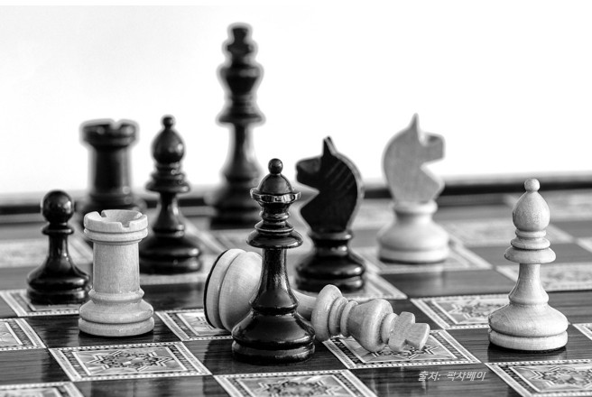 체스판과 체스말들