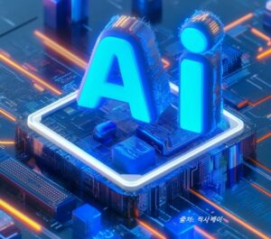 칩 위에 AI라는 글자가 서 있는 모습