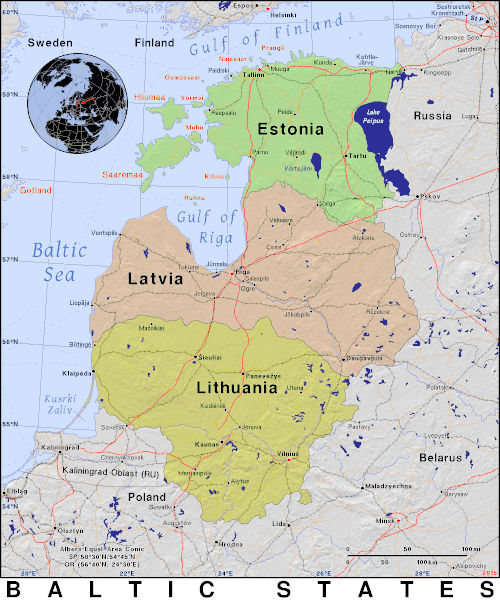 발틱 3국 지도