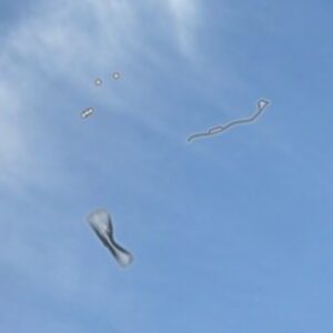 하늘색을 배경으로 한 비문증의 예술적 재현 2