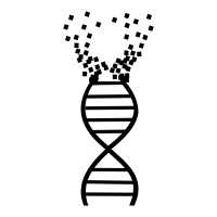 DNA 가닥이 풀리면서 유전 정보가 드러나는 모습을 상징하는 그림
