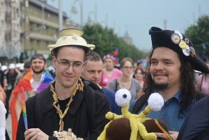 폴란드의 체스토호바 평등 행진 현장의 파스타파리아 신도들.