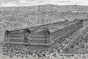 1887년에 완공된 파리의 대형 백화점 ‘오 봉 마르셰’를 묘사한 19세기 말 판화