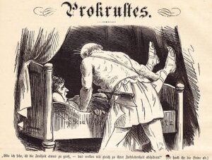19세기 독일 정치 풍자화에 등장한 프로크루스테스의 침대