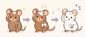 스트레스를 받아 흰색으로 털이 변하는 쥐 이미지