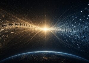 떼이랴르 드 샤르댕의 우주적 진화를 상징하는 그림