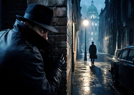 사람의 뒤를 추척하는 스파이