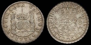 1771년에 주조된 스페인 8레알 은화