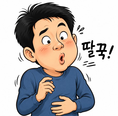 딸꾹질하는 캐리커텨 캐릭터