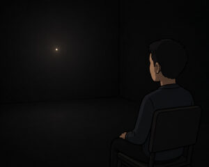 무자퍼 셰리프의 '자동운동 효과(Autokinetic Effect)'를 이용한 실험 이미지