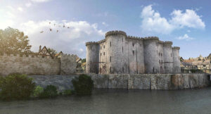 1416년경 샤를 6세 시절 완성 직후의 '바스티유 왕실 요새(Fortress of the Bastille)'를 정교하게 고증한 3D 복원도